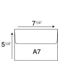 Diagram of A7 envelope displaying dimensions: 5.25"x7.25"