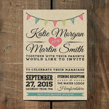 Brown kraft invitation printed full color