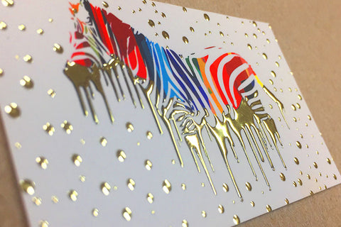 Suede Postcards with Raised Foil