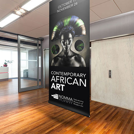 Large full color indoor banner on African Art