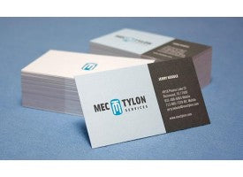 Full color business cards printed on uncoated matte white stock
